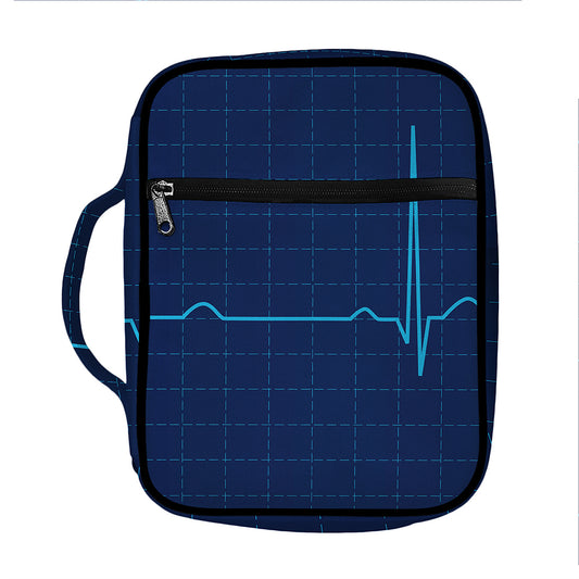 Heartbeat Electrocardiogram Print Front Pocket Bible Bag