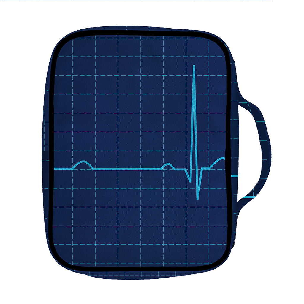 Heartbeat Electrocardiogram Print Front Pocket Bible Bag