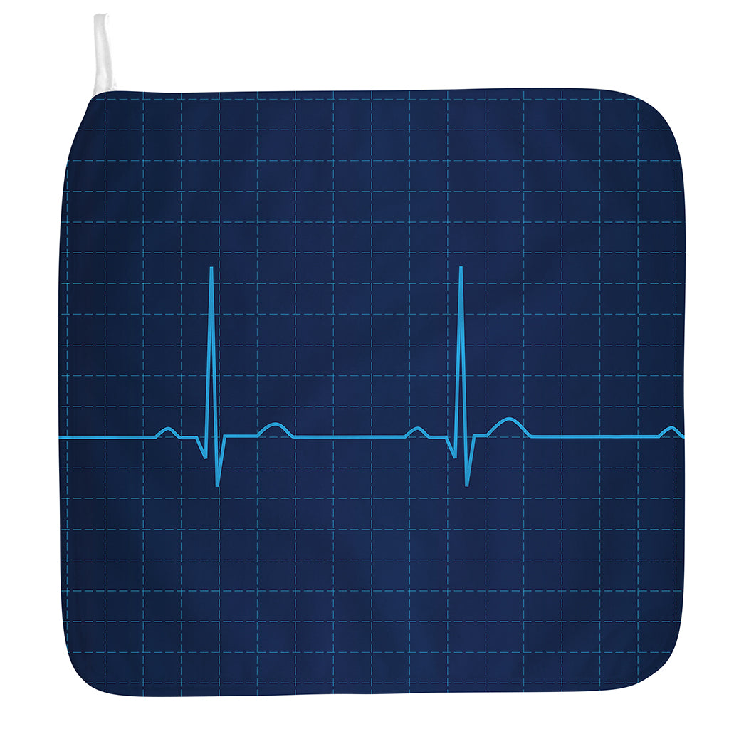 Heartbeat Electrocardiogram Print Hand Towel