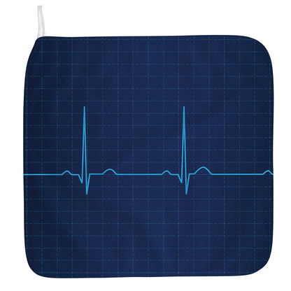 Heartbeat Electrocardiogram Print Hand Towel