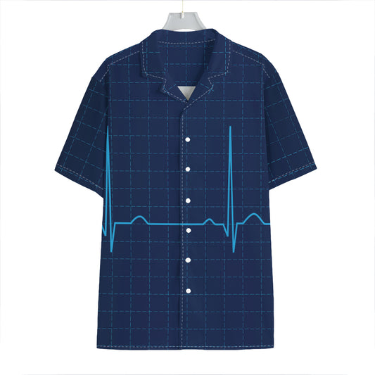 Heartbeat Electrocardiogram Print Hawaiian Shirt