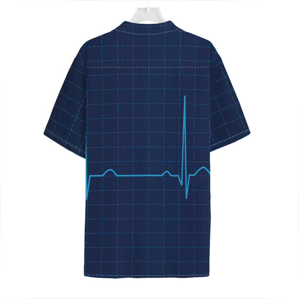 Heartbeat Electrocardiogram Print Hawaiian Shirt