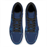 Heartbeat Electrocardiogram Print High Top Leather Sneakers