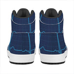 Heartbeat Electrocardiogram Print High Top Leather Sneakers