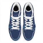 Heartbeat Electrocardiogram Print High Top Leather Sneakers