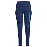 Heartbeat Electrocardiogram Print High-Waisted Pocket Leggings