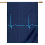 Heartbeat Electrocardiogram Print House Flag