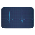 Heartbeat Electrocardiogram Print Indoor Door Mat