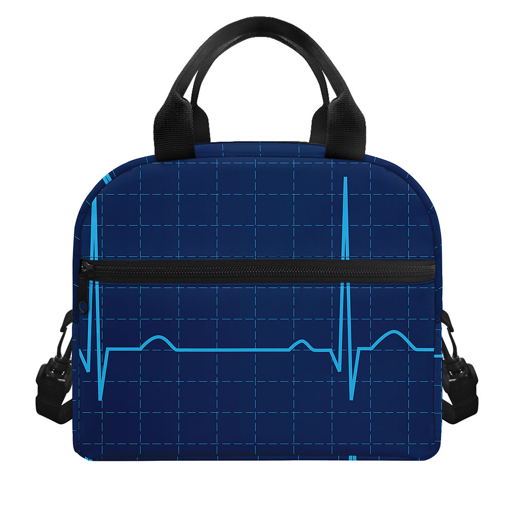 Heartbeat Electrocardiogram Print Insulated Lunch Bag