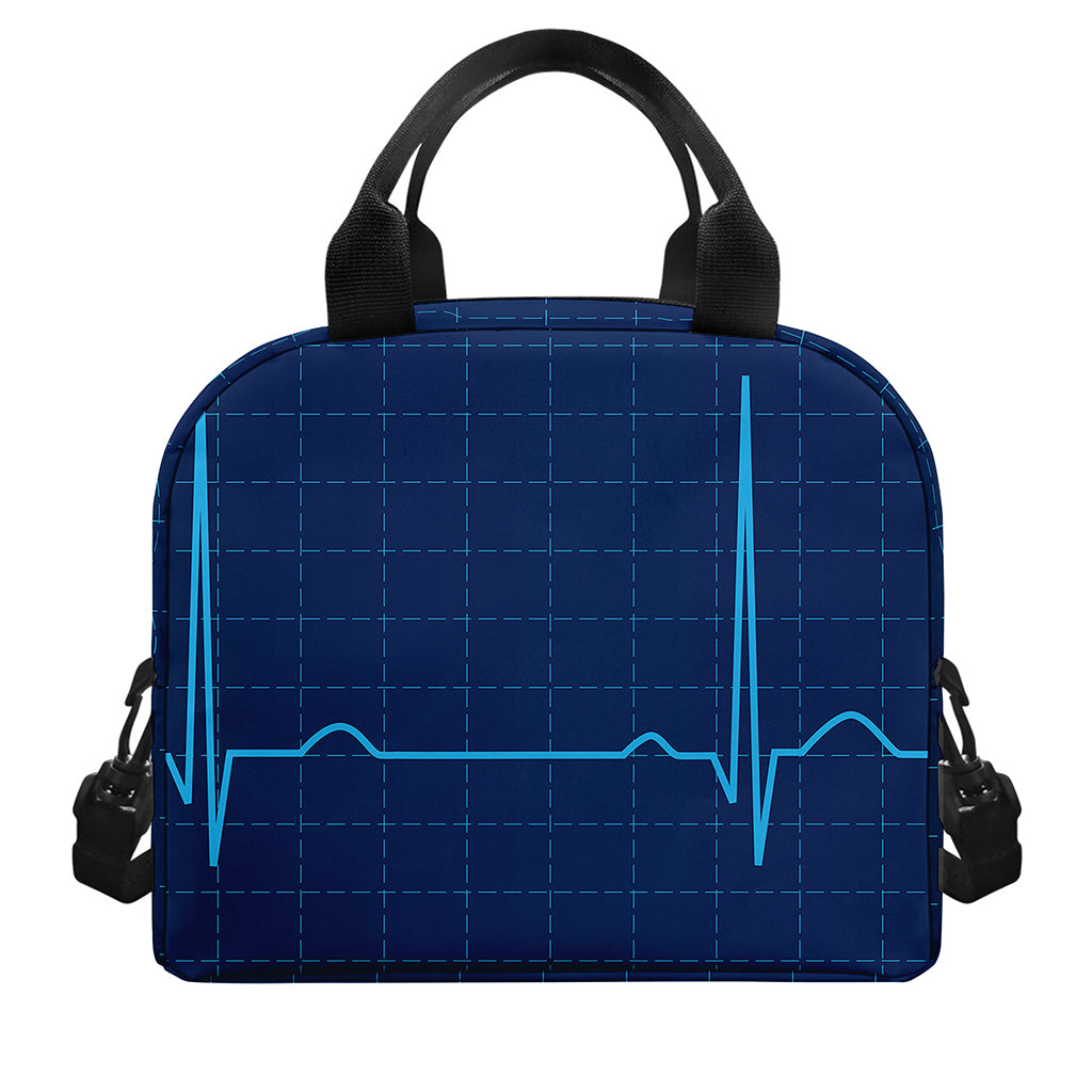 Heartbeat Electrocardiogram Print Insulated Lunch Bag