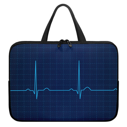 Heartbeat Electrocardiogram Print Laptop Sleeve With Handle
