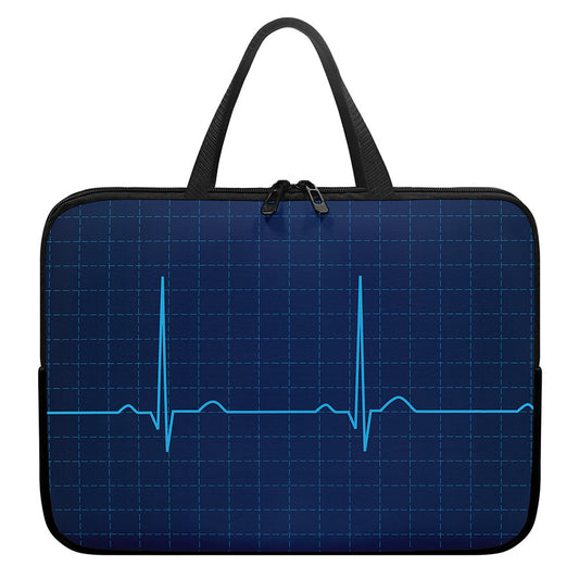 Heartbeat Electrocardiogram Print Laptop Sleeve With Handle