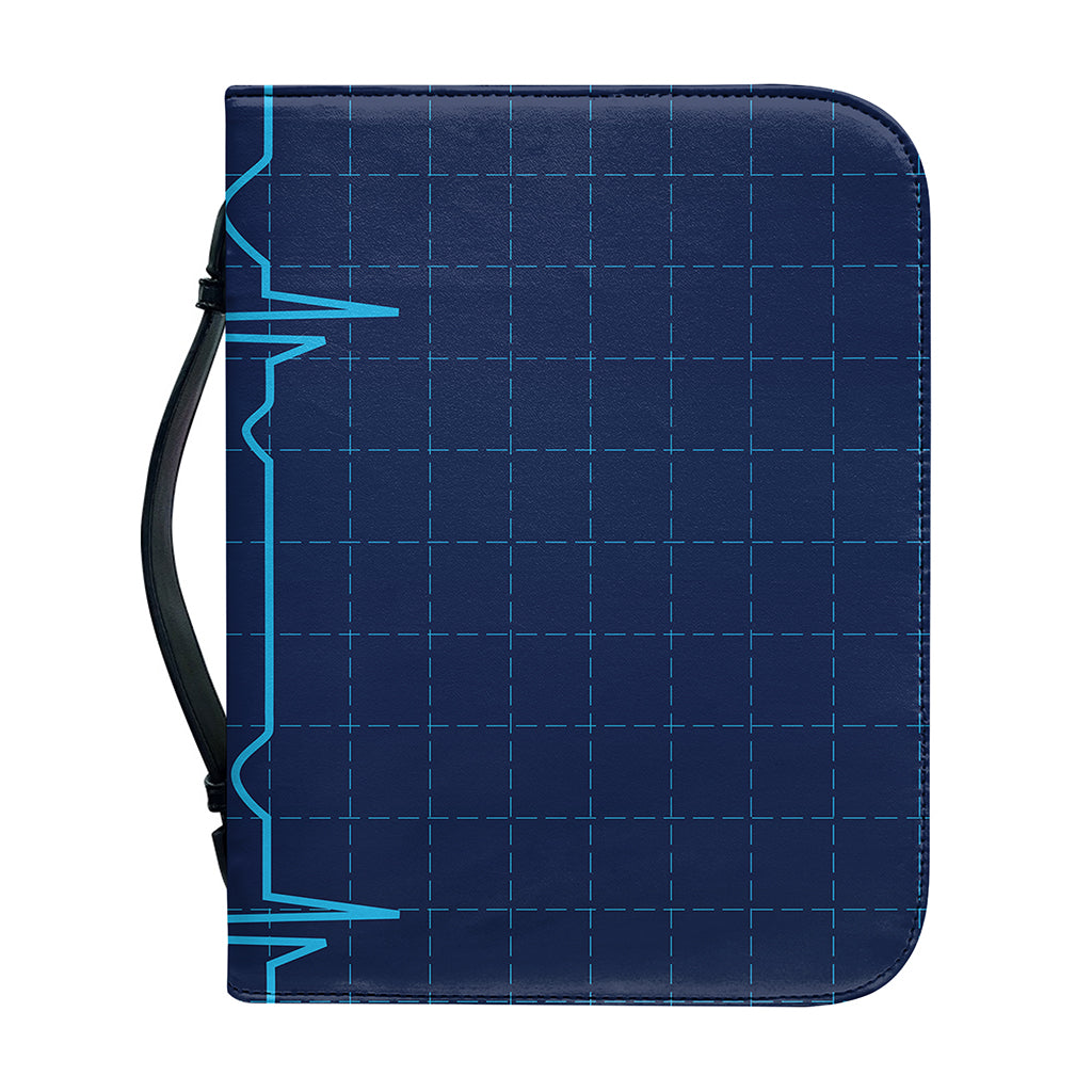 Heartbeat Electrocardiogram Print Leather Bible Cover