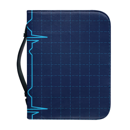 Heartbeat Electrocardiogram Print Leather Bible Cover