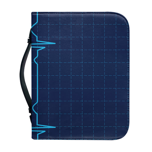 Heartbeat Electrocardiogram Print Leather Bible Cover