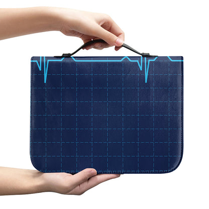 Heartbeat Electrocardiogram Print Leather Bible Cover