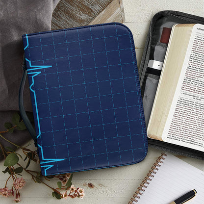 Heartbeat Electrocardiogram Print Leather Bible Cover