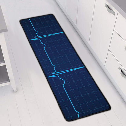 Heartbeat Electrocardiogram Print Long Kitchen Mat