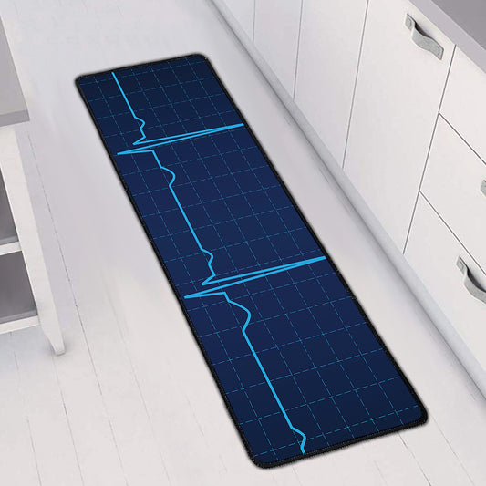 Heartbeat Electrocardiogram Print Long Kitchen Mat