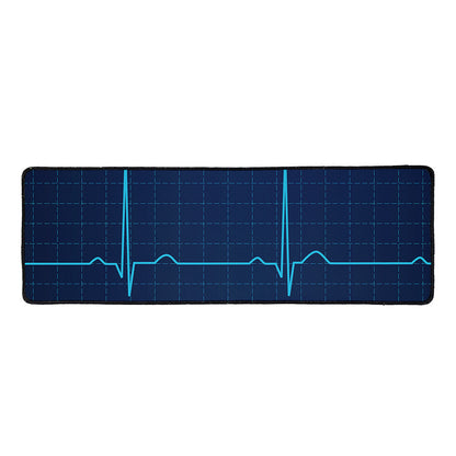 Heartbeat Electrocardiogram Print Long Kitchen Mat