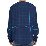 Heartbeat Electrocardiogram Print Long Sleeve Baseball Jersey