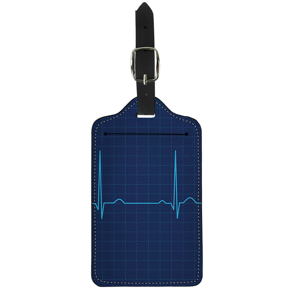 Heartbeat Electrocardiogram Print Luggage Tag