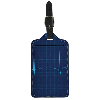 Heartbeat Electrocardiogram Print Luggage Tag
