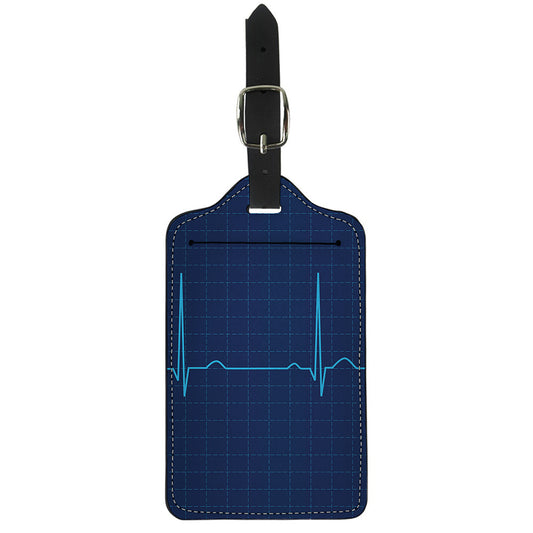 Heartbeat Electrocardiogram Print Luggage Tag