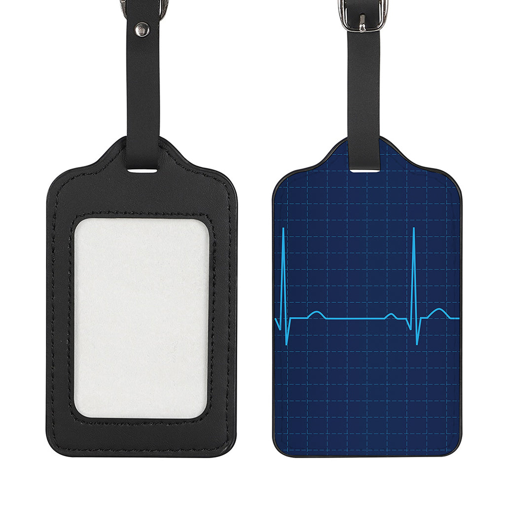 Heartbeat Electrocardiogram Print Luggage Tag