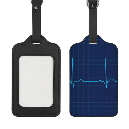 Heartbeat Electrocardiogram Print Luggage Tag