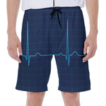 Heartbeat Electrocardiogram Print Men's Beach Shorts