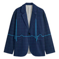 Heartbeat Electrocardiogram Print Men's Blazer