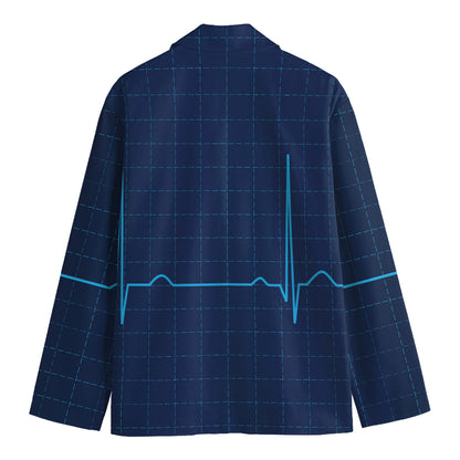 Heartbeat Electrocardiogram Print Men's Blazer