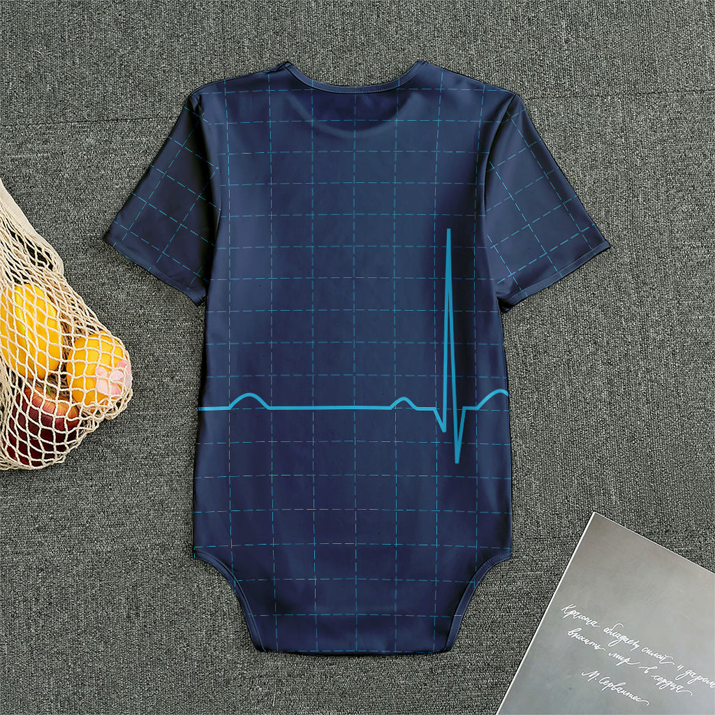 Heartbeat Electrocardiogram Print Men's Bodysuit