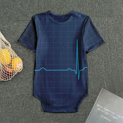 Heartbeat Electrocardiogram Print Men's Bodysuit