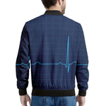 Heartbeat Electrocardiogram Print Men's Bomber Jacket
