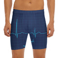 Heartbeat Electrocardiogram Print Men's Long Boxer Briefs