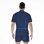 Heartbeat Electrocardiogram Print Men's Rompers