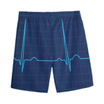 Heartbeat Electrocardiogram Print Men's Sports Shorts