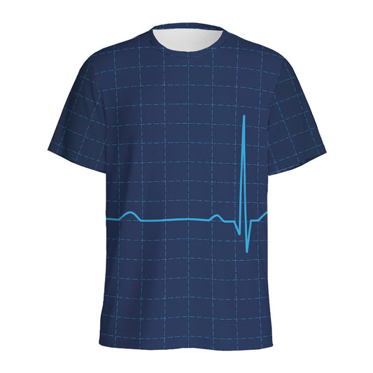 Heartbeat Electrocardiogram Print Men's Sports T-Shirt