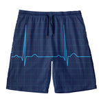 Heartbeat Electrocardiogram Print Men's Swim Trunks