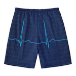 Heartbeat Electrocardiogram Print Men's Swim Trunks
