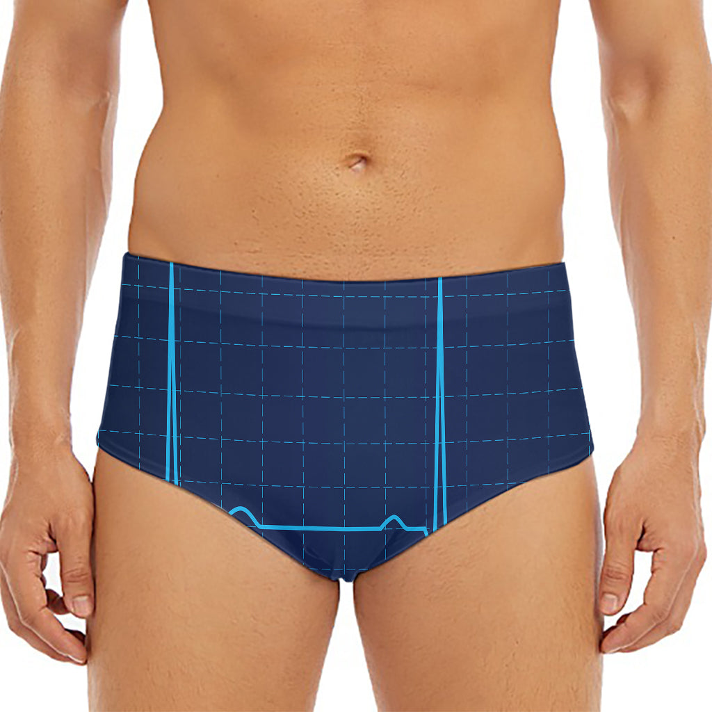 Heartbeat Electrocardiogram Print Men's Triangle Swim Briefs