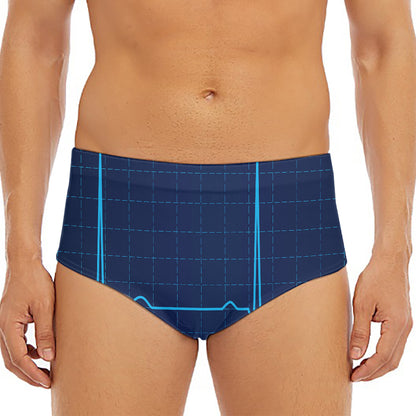Heartbeat Electrocardiogram Print Men's Triangle Swim Briefs
