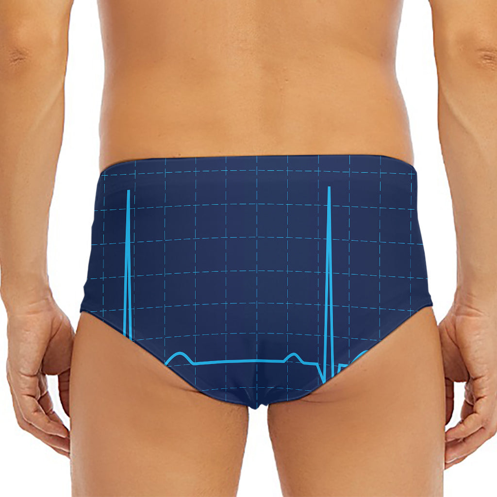 Heartbeat Electrocardiogram Print Men's Triangle Swim Briefs