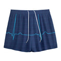 Heartbeat Electrocardiogram Print Mesh Shorts