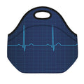 Heartbeat Electrocardiogram Print Neoprene Lunch Bag