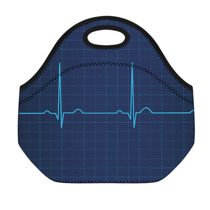 Heartbeat Electrocardiogram Print Neoprene Lunch Bag