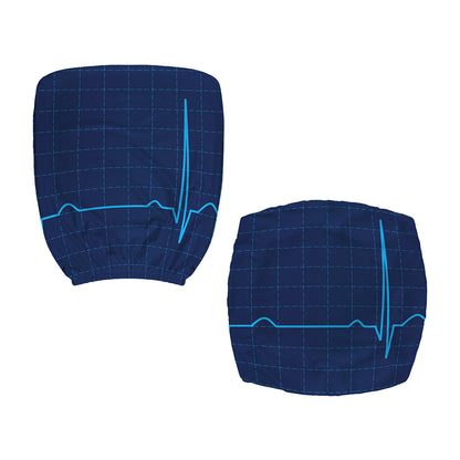 Heartbeat Electrocardiogram Print Office Chair Cover