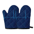 Heartbeat Electrocardiogram Print Oven Mitts